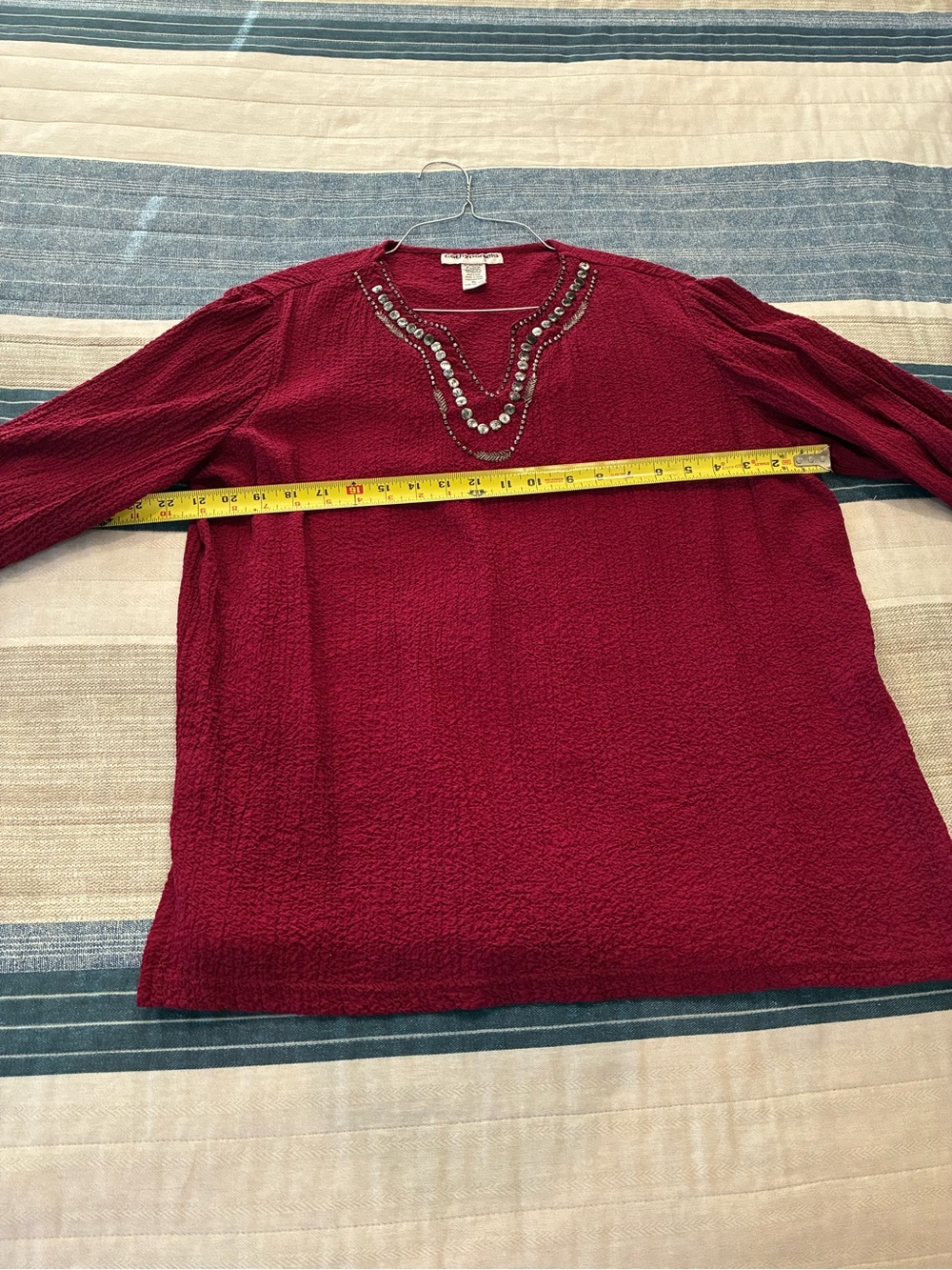 Cathy Daniels Magenta Textured Top